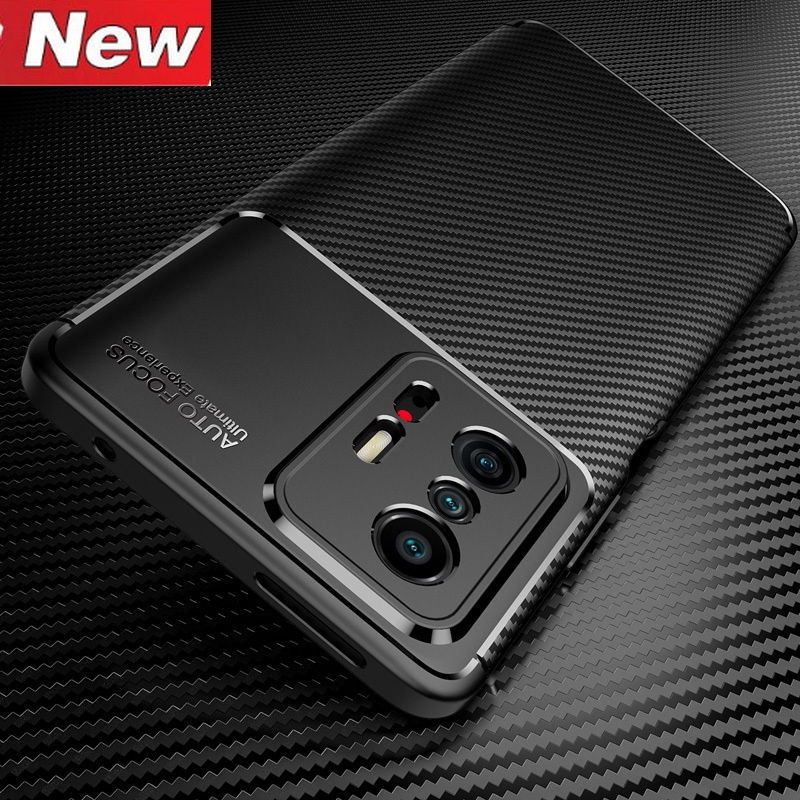 Soft Case Silikon Tekstur Carbon Fiber Shockproof Untuk Xiaomi Mi 11 Lite 11T Pro Mi11 Ultra 11i