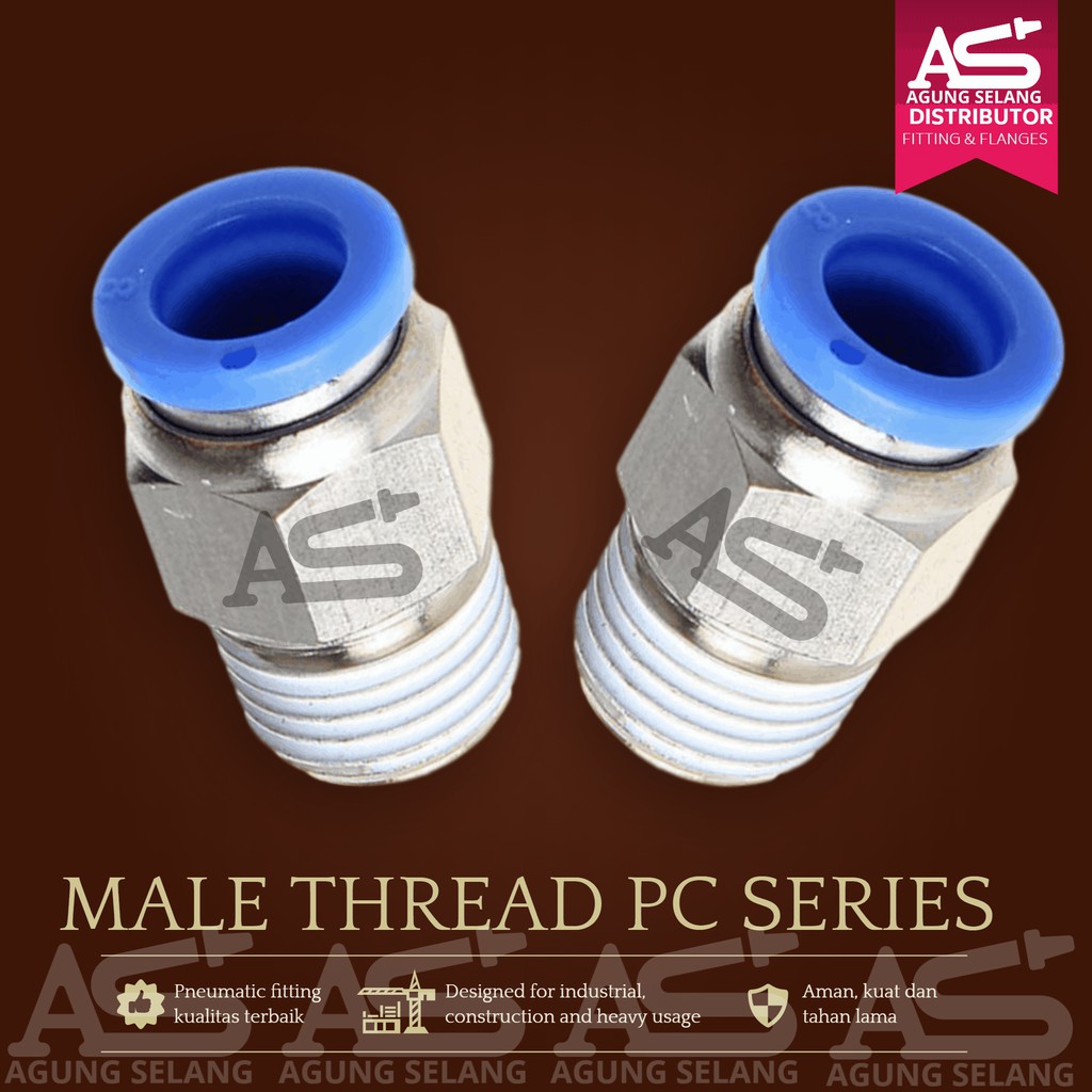 Sambungan Selang Tubing PC 1203 Fitting Pneumatic PC1203 PC 12 03
