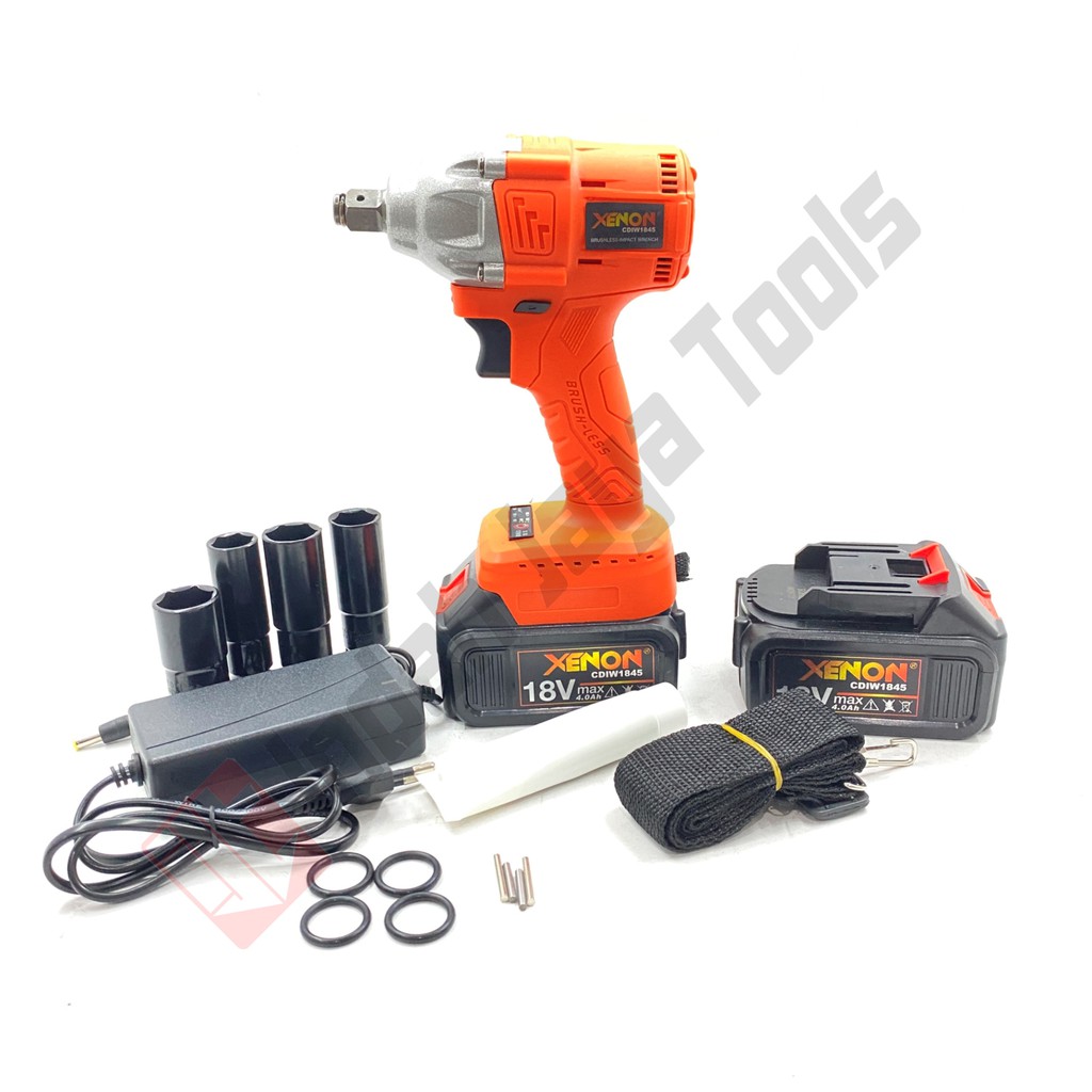 XENON CDIW1845 Cordless Impact Wrench 18V Baterai Batere Charge Alat Pembuka Baut