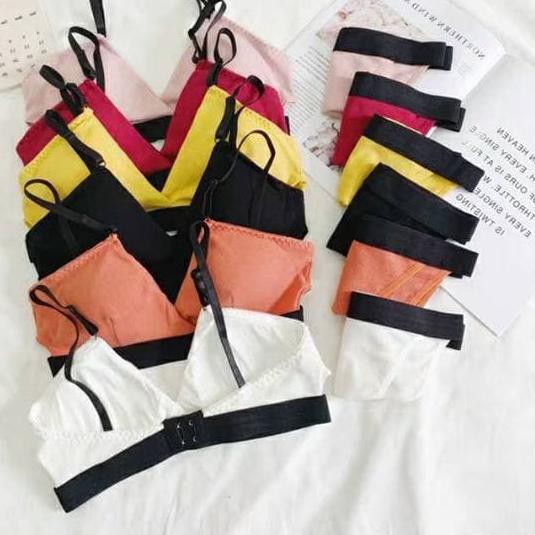 ⅎ Set Bra dan Celana Dalam Kait Belakang BH dan CD Dalaman Wanita ➻