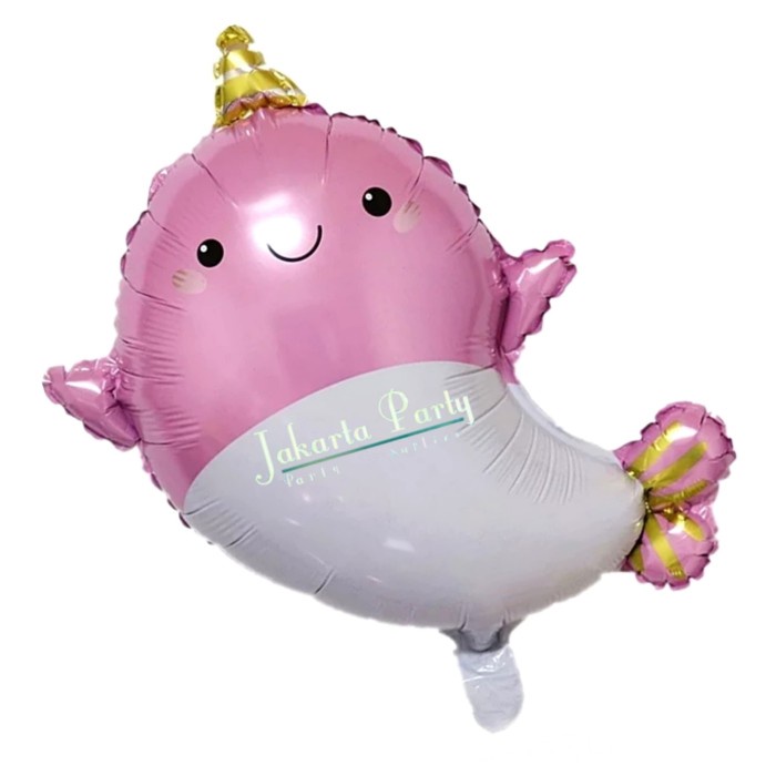 Balon Foil Baby Whale Pink / Balon Foil Binatang / Balon Animal