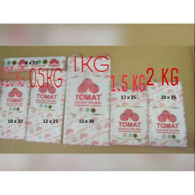  PLASTIK  PE TOMAT UKURAN  17X35 CM 1 5 KG Shopee Indonesia