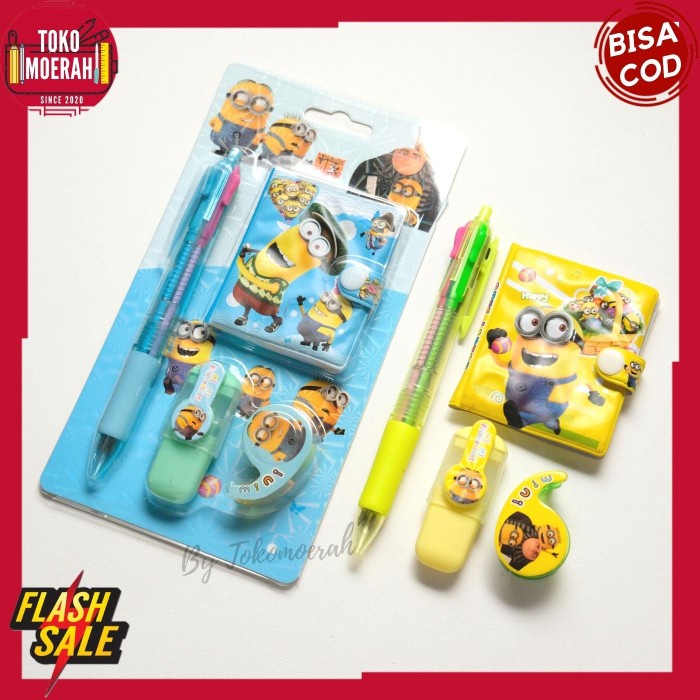

Buruan Paket Alat Tulis Minion Despicable Me 4 In 1 Pulpen Lucu Unik Murah Hemat