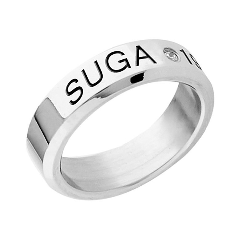 [Bayar Di Tempat]Cincin KPOP Bangtan Boys BTS SUGA BTS Bahan Stainless Steel