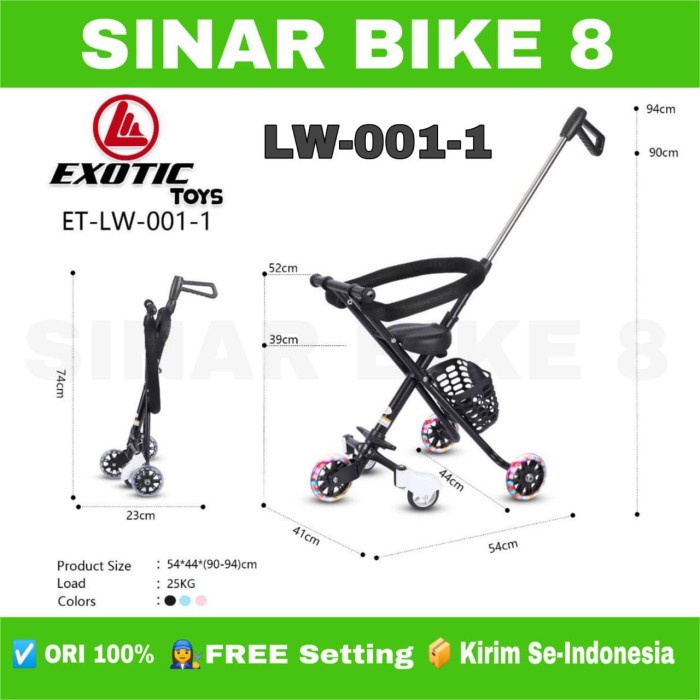 Stroller Exotic MAGIC STROLLER ET LW 001-1 RODA 5 Simple dan Mudah Dilipat