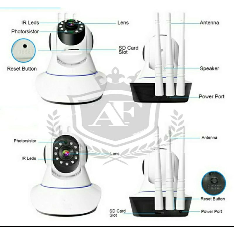 IP Cam CCTV WiFi V380 Night Vision 8MP HD / baby Kamera 3 antena