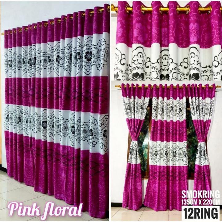 Gorden Emboss Smokring Motif Cantik 12 Lubang Ring Ukuran 135x230cm