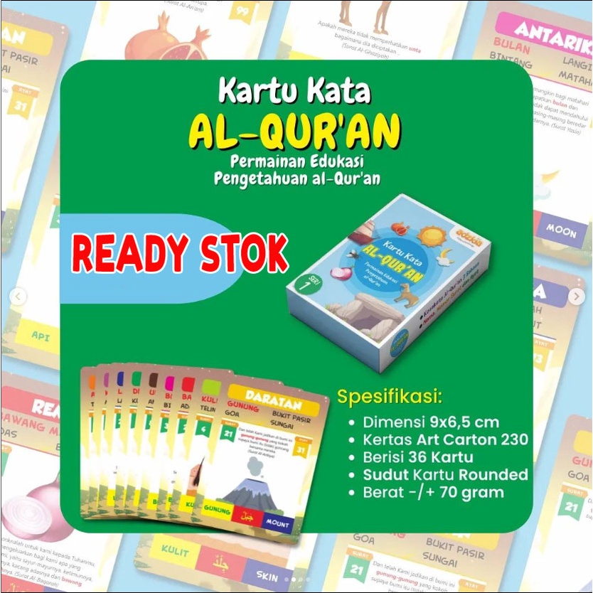 Mainan Edukatif Anak : Flash Card Kartu Kata dalam Al-Quran | Adzkia Book