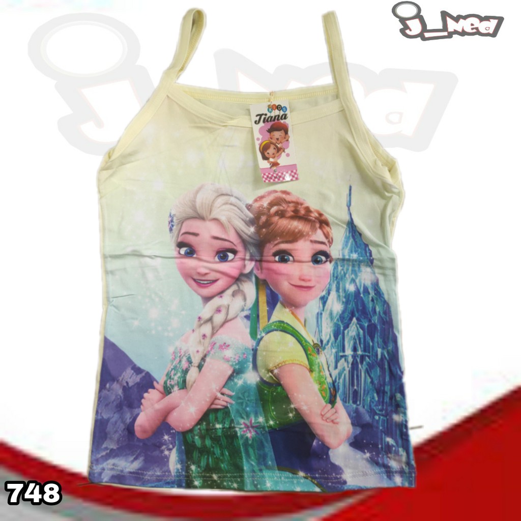 J748 | SINGLET TANKTOP TALI ANAK MOTIF FROZEN | KAOS SINGLET ANAK TANGTOP |  ART 646