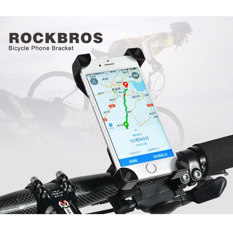 BISA COD Rockbros Holder Sepeda Smartphone Rotasi 360 Derajat Model 1 - CH-01 - Black