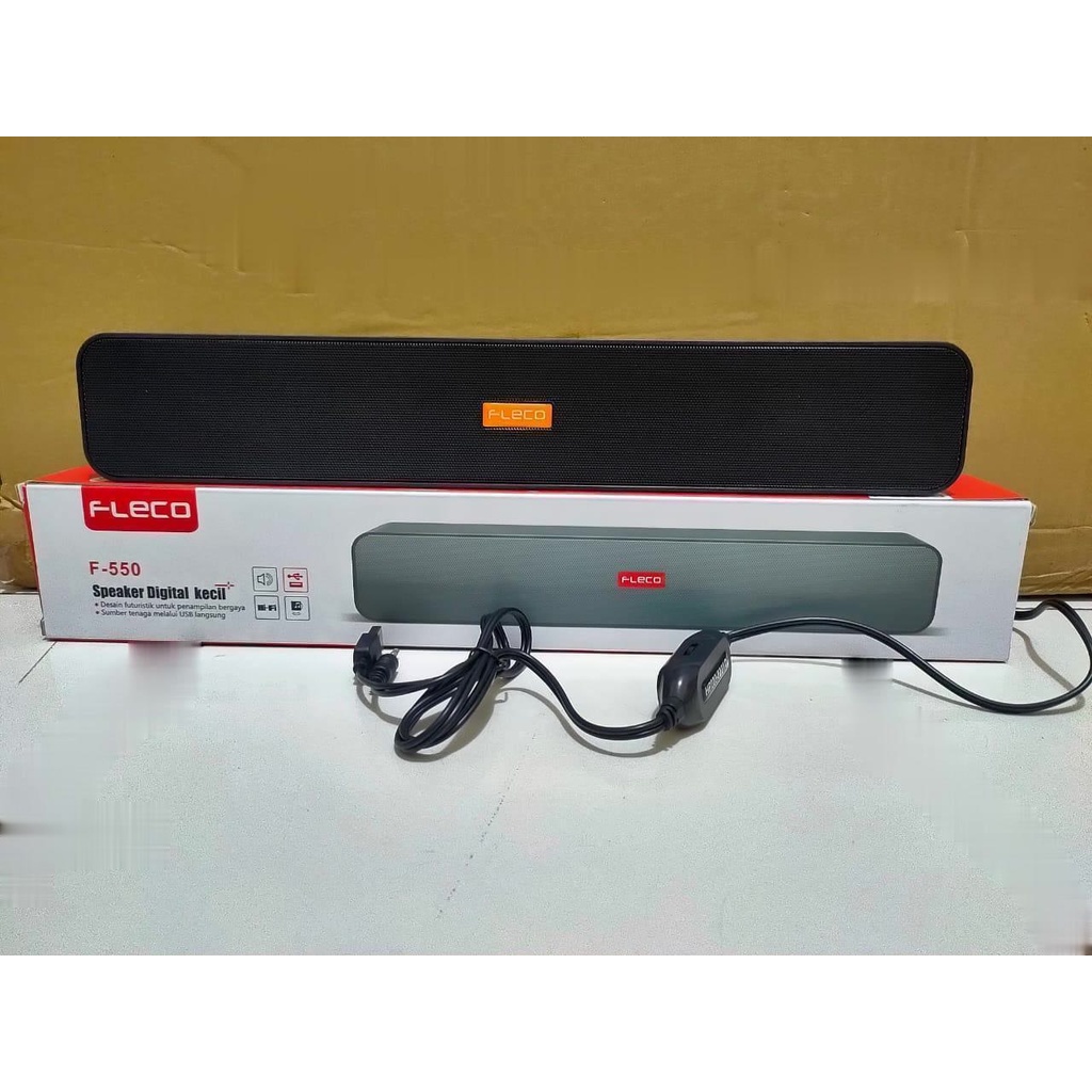 Soundbar Fleco F-550 USB /Speaker Aktif Laptop Komputer HP Super Bass /Speaker Digital Fleco