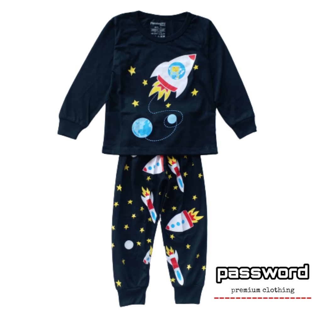 HappyOliver PASSWORD HI FROM SPACE Setelan piyama 1 - 7 Tahun Baju Anak BerKualitas