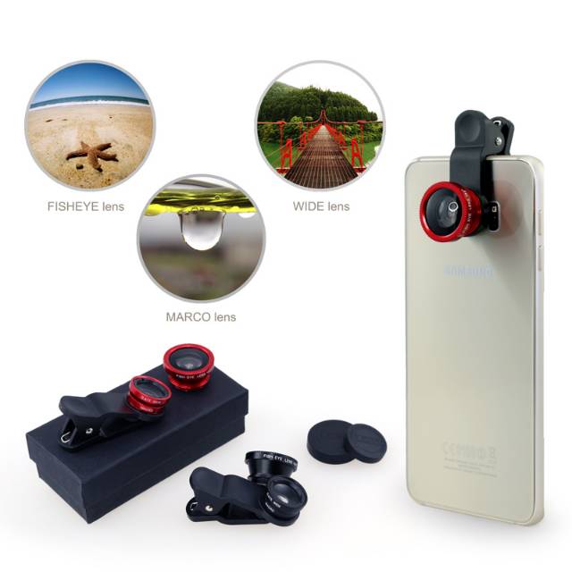 Fisheye kamera cembung, universal clip lens