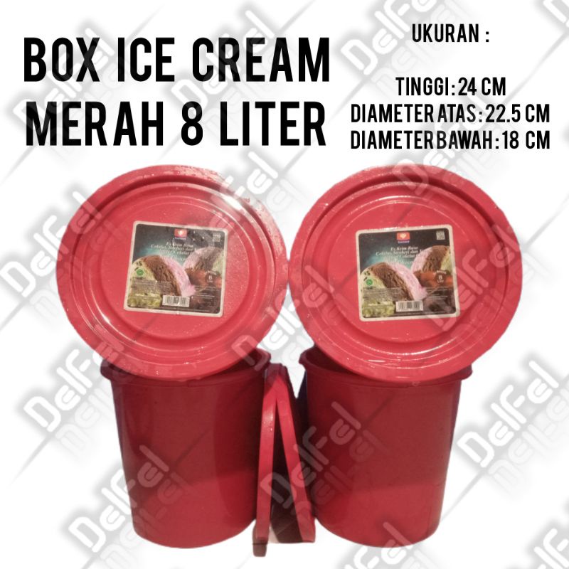 Box Ice Cream murah / Box es krim bekas 8 liter murah Depok / Box cupang / Box Hamster / Box Es Krim merah 8 liter / Box ice cream merah
