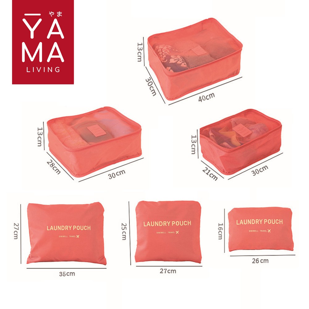 YAMA RYOKO Tas Travel Set 6 in 1 Pouch Organizer Tas Penyimpanan Pakaian Storage Bag