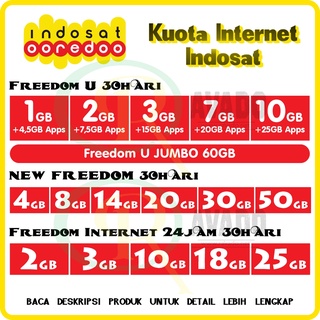 PAKET INTERNET KUOTA VOCER INDOSAT UNLIMITED JUMBO NEW FREEDOM INTERNET