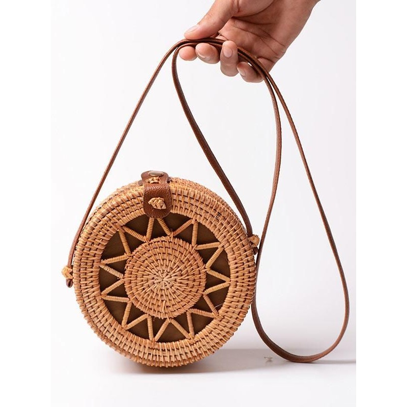  Tas  Rotan  Bintang Star Rattan Handmade Sling Beach Bag 