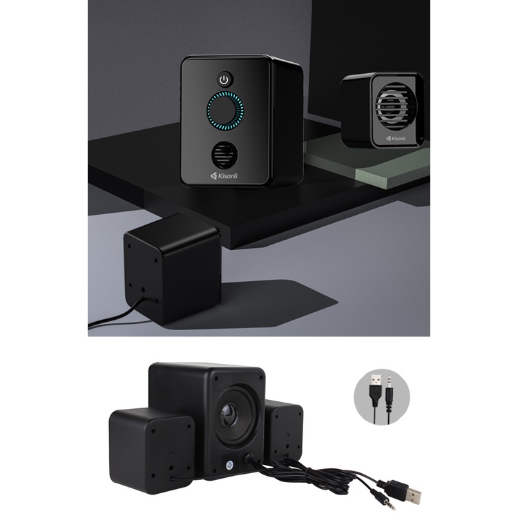 XOBOX - Speaker 2.1 Bluetooth Laptop/Komputer Subwoofer Lampu LED &amp; Tombol Rotatable U-3000BT