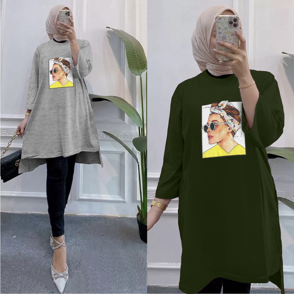 GR TUNIK OVERSIZE BASIC KAOS JUMBO GAMBAR PRINT DTF LEMBUT (BUKAN SABLON) TUNIK BABYTERRY SR02