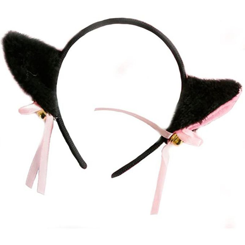 Bando kawaii nekomimi bando kuping kucing neko cat hairband black white gray HBNK