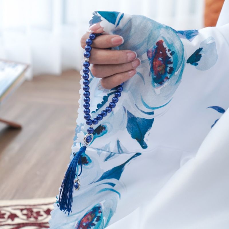 Paket Mukena Al-Qur'an Tasbih Eksklusif Warna Biru