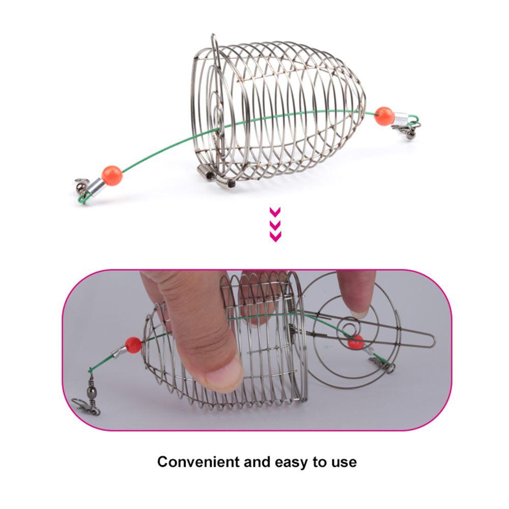 Lanfy Lure Cages Stainless Steel Tackle Aksesori Perangkap Umpan Ikan Keranjang