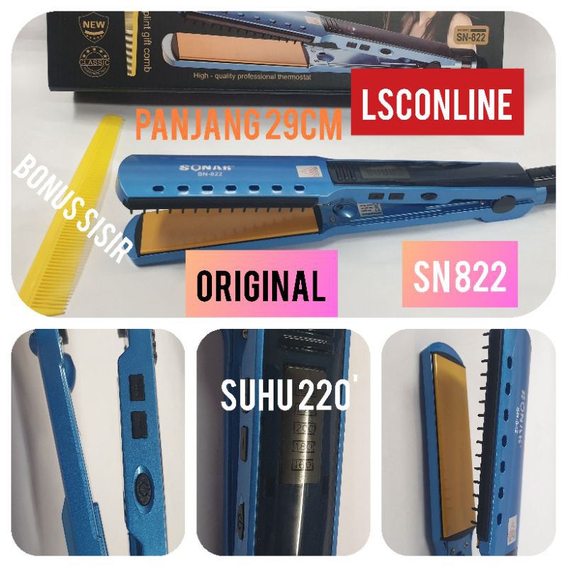 Catokan rambut sonar sn-822 alat catok lurus rebonding catokan 2in1 murah curly keriting original