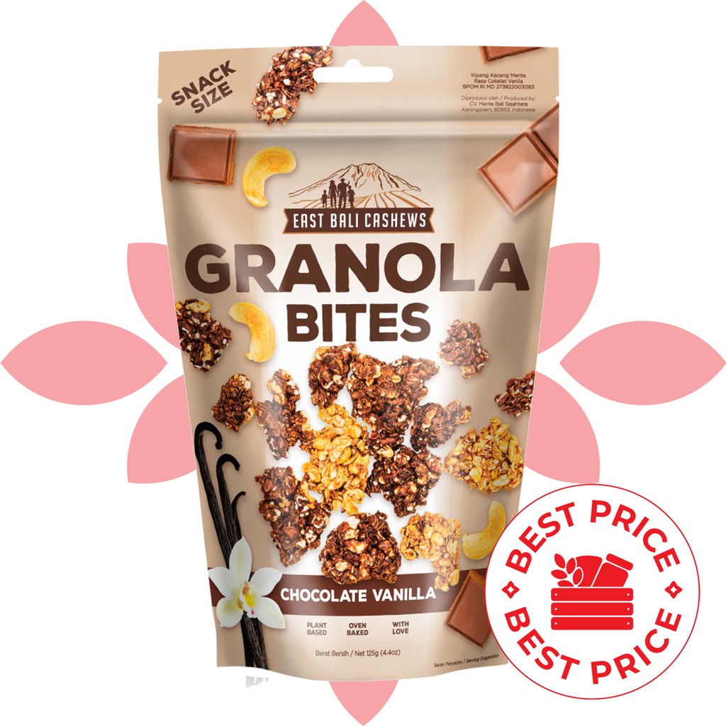 GRANOLA BITES - CHOCOLATE VANILLA 125 GR - EAST BALI CASHEWS (YAVA)