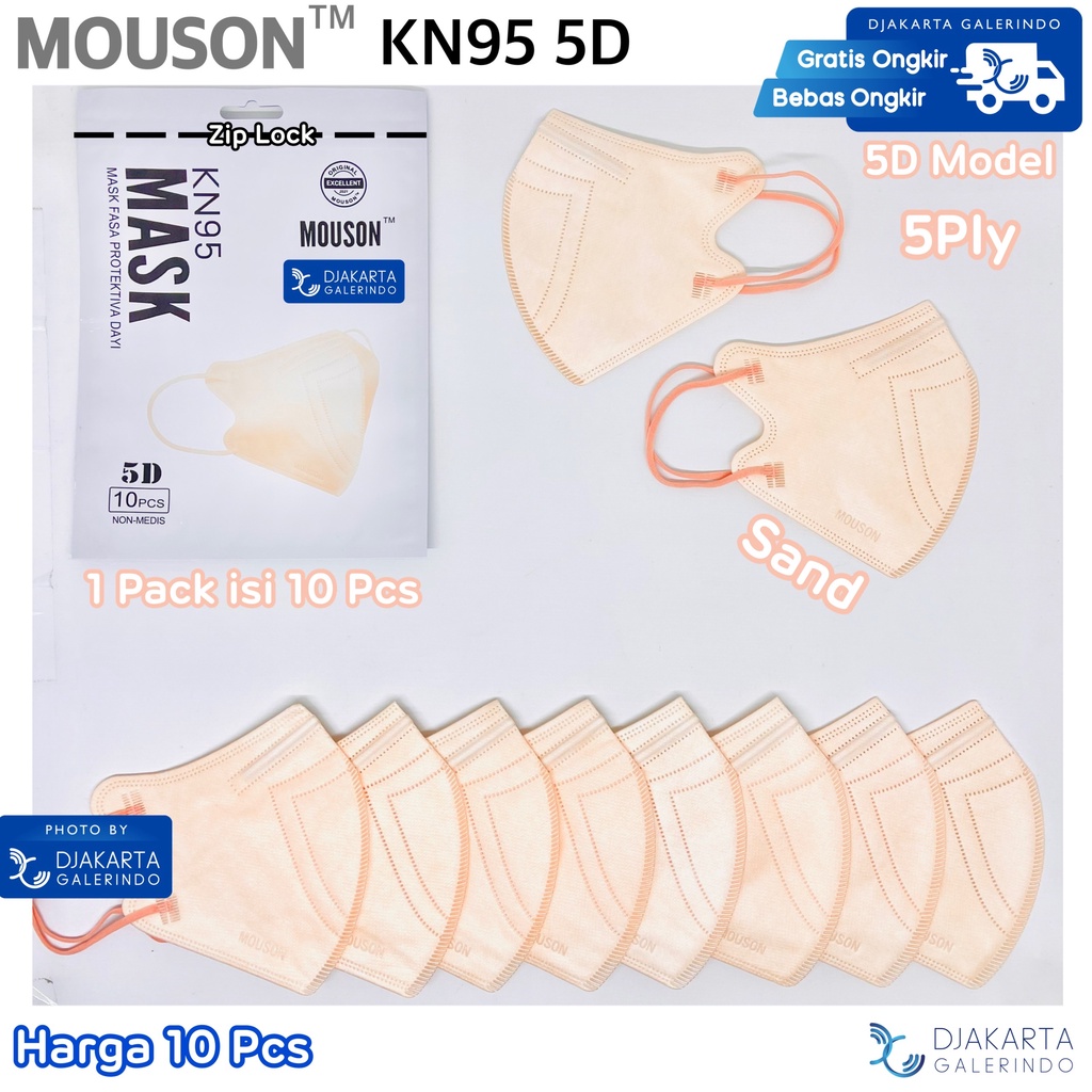 Masker Mouson KN95 5D KN95 Pro 5Ply Original isi 10Pcs