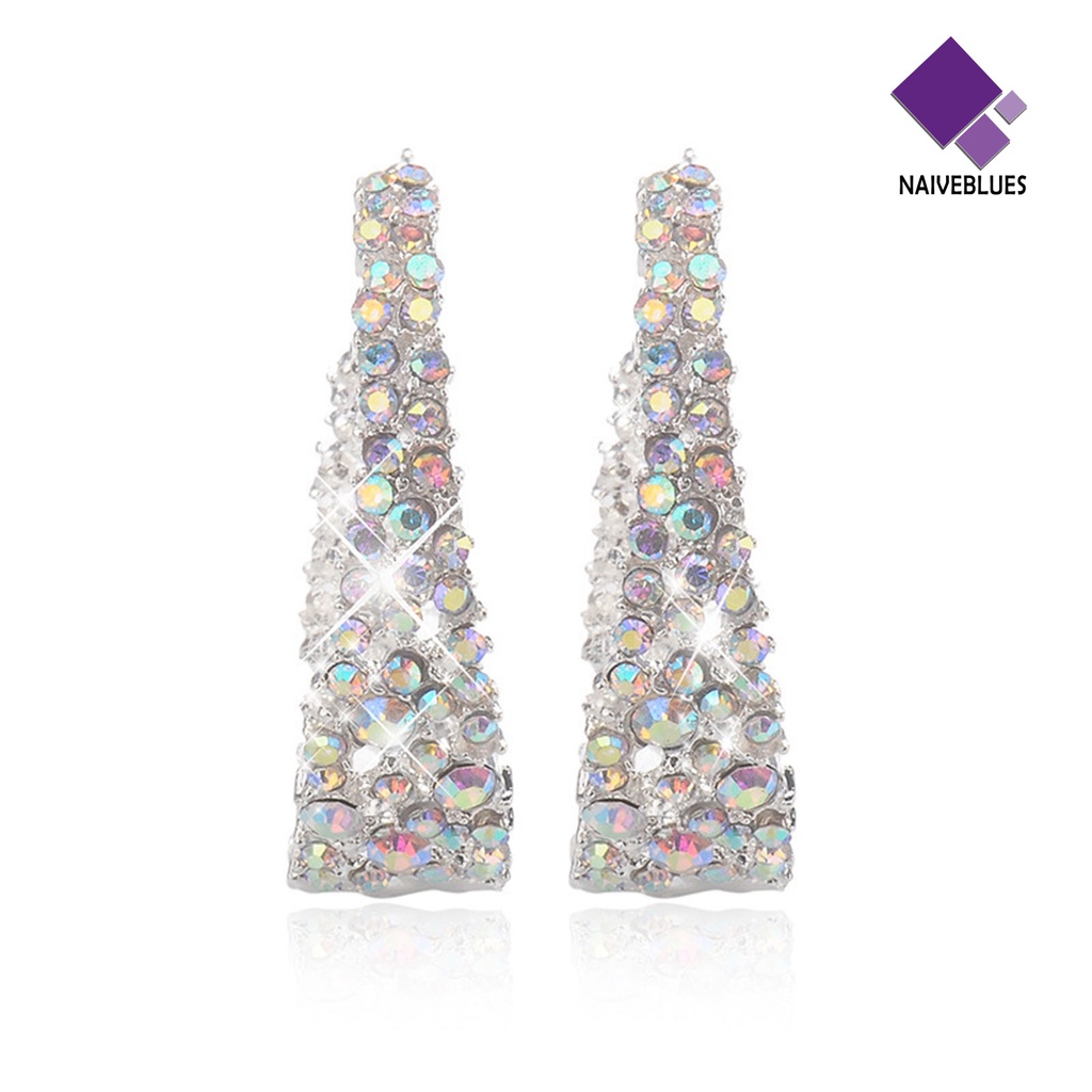 Anting Stud Bentuk U Shiny Multicolored Untuk Wanita