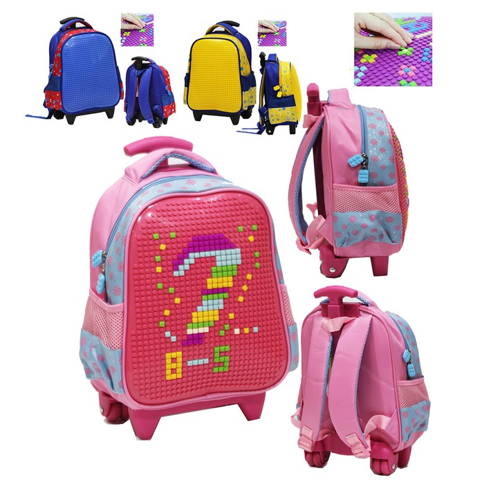 (Rk)Tas Troli Anak Perempuan Cewek Tk Sd Dora Explorer 3In1 3D Ti UW219 New Tk Lego Puzzle Kreatif D