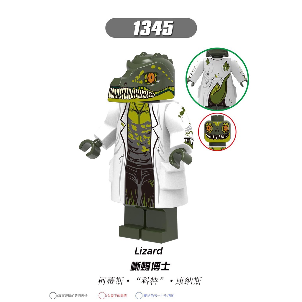 Dr. Lizard Marvel Minifigures Iron Man Spider Man Mysterio Elemen Angin Api Angka Mini XH0268