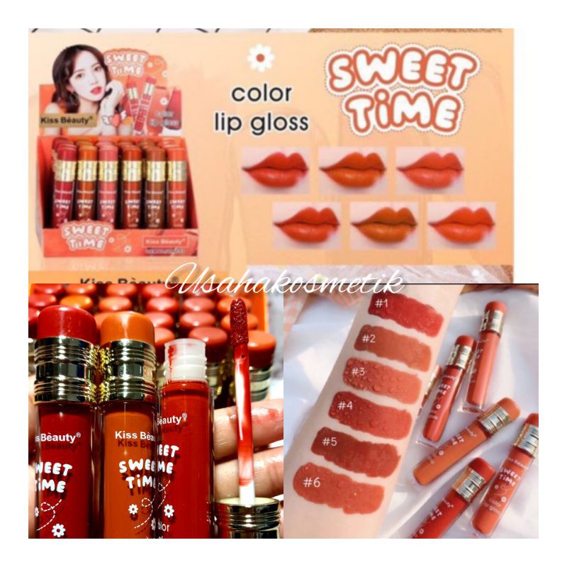 [ PER6PCS ]LIP GLOSS KISS BEAUTY SWEET TIME | KISS ME | CHOCOLATE