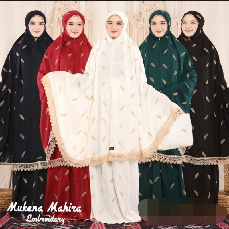 MUKENA DEWASA BORDIR CEMARA RAYON SUPER ADEM