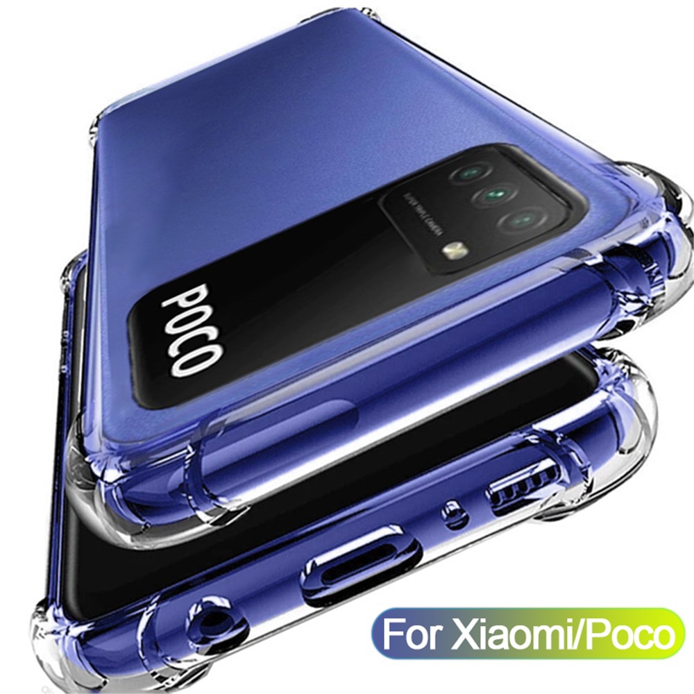 PROMO Case Xiaomi Poco M3 Ultrathin Softcase Casing Transparent + Tempered Glass Camera + Garskin