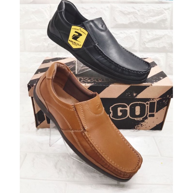 Sepatu kulit slip on pria PAKALOLO 0538 ORIGINAL