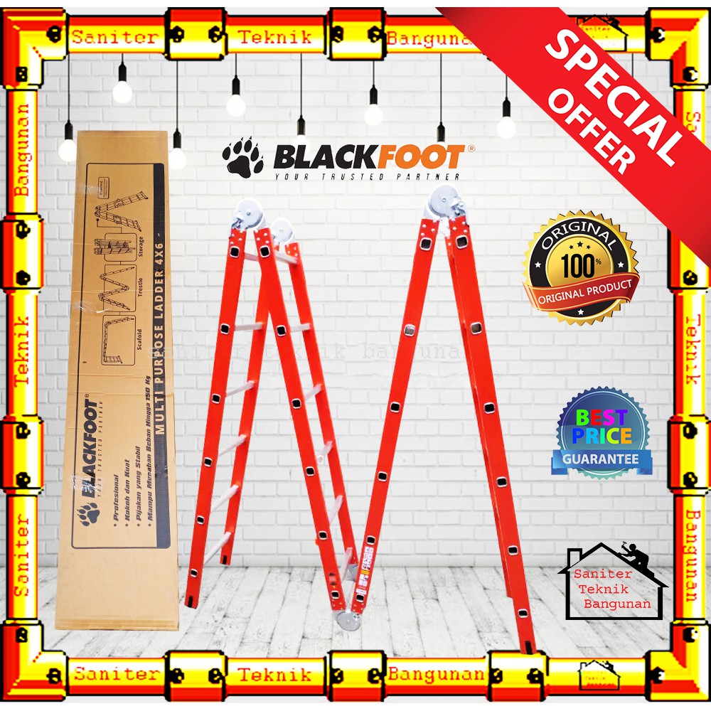 Tangga Lipat Alumunium Multifungsi Blackfoot 4X6