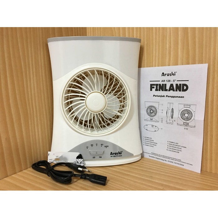 ARASHI AR 128 FINLAND Lampu LED Emergency Lamp + Kipas/Fan + Powerbank