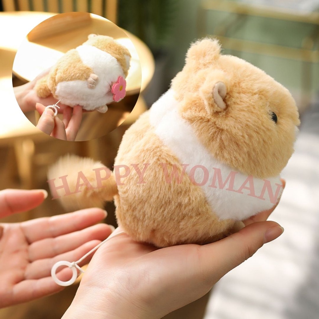 Mainan Anak Boneka Hamster Ekor Goyang Buntut Putar Tali Tarik Cute