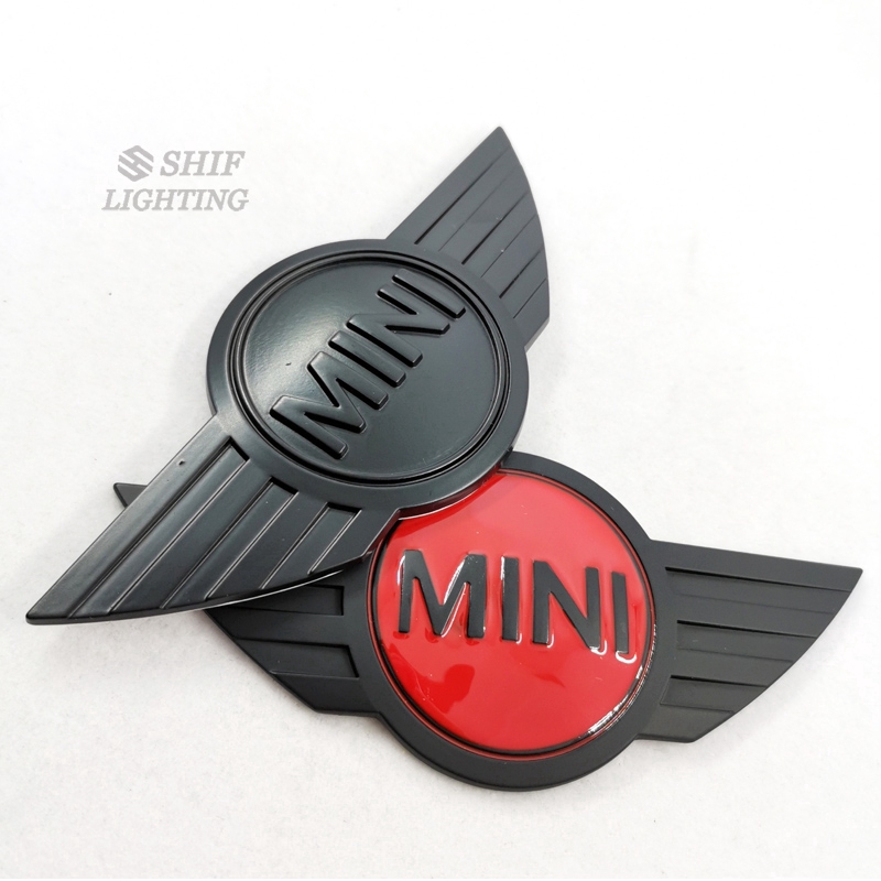 1pc Stiker Emblem Logo Sayap Mini Bahan Metal Untuk Mini Cooper