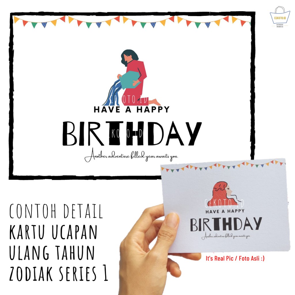 Isi 16 Pcs Kartu Ucapan Ulang Tahun Zodiak Series 1 Birthday Card Zodiac Indonesia