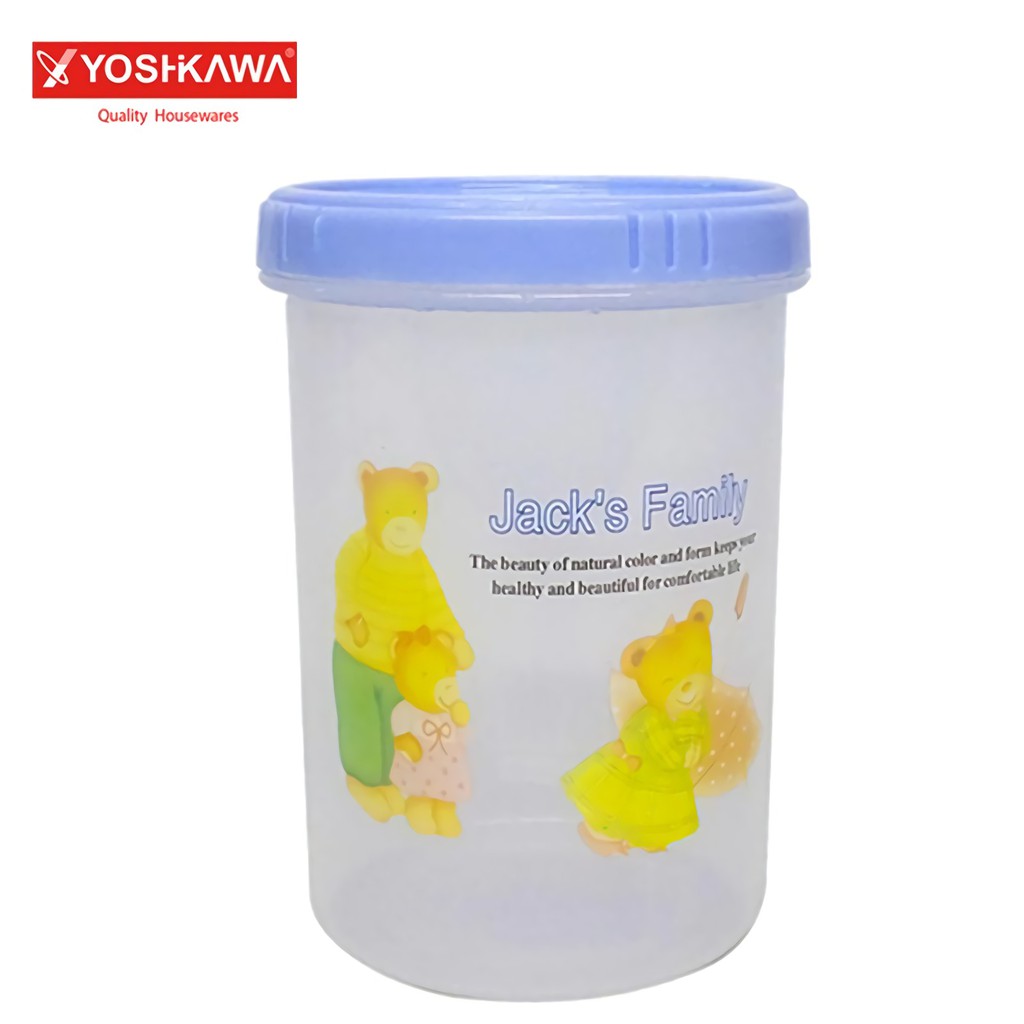 

YOSHIKAWA Toples Plastik 520 ML Food Container EVL-TX-17 Biru