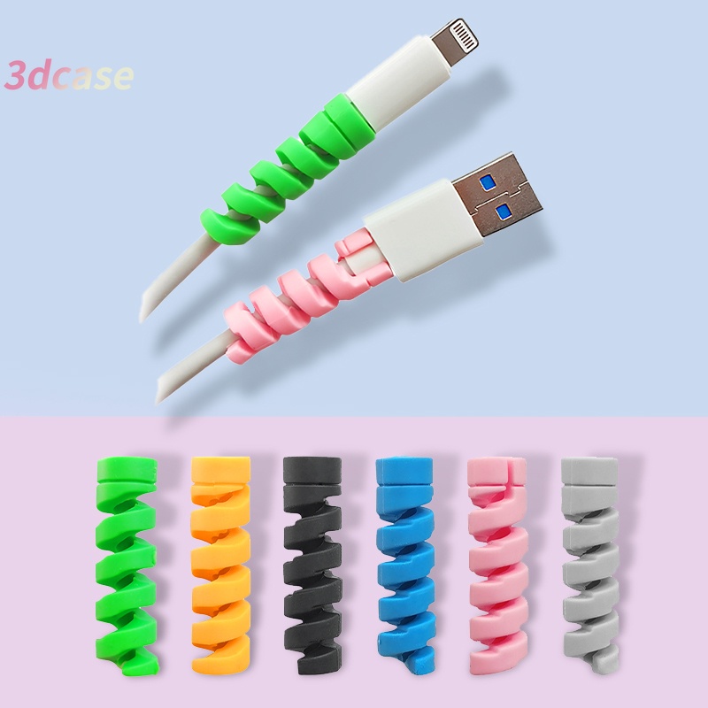 Spiral Cable protector Data Line Silicone Bobbin winder Protective Android USB Charging Cable Data line protection