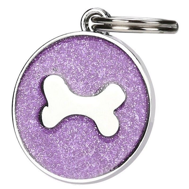 Tag Nama Bentuk Lingkaran Aksen Gambar Tulang Variasi 6 Warna