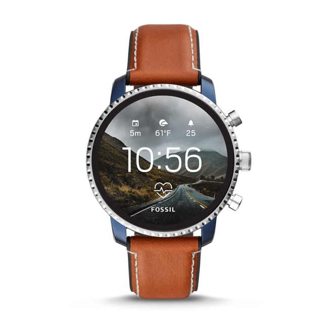 Fossil smartwatch explorist HR tan leather gen 4 FTW4016