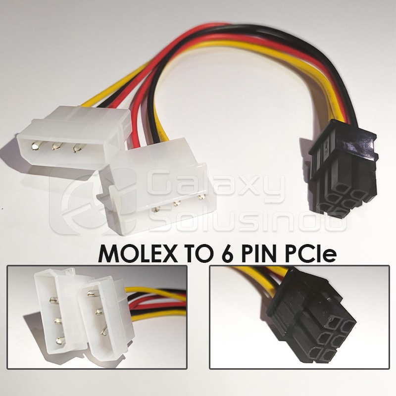 Kabel Converter Molex To 6 Pin Male VGA PCIE