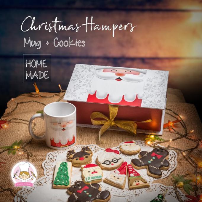 

READY HAMPERS NATAL SANTA WHITE / HAMPERS COOKIES / HAMPERS MUG/PARCEL