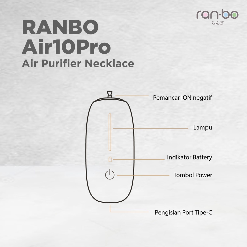 RANBO AIRPRO 10 Personal Ionizer Portable Kalung Ion Negatif Purifier - AIR PURIFIER PORTABLE - AIR PURIFIER NECKLACE