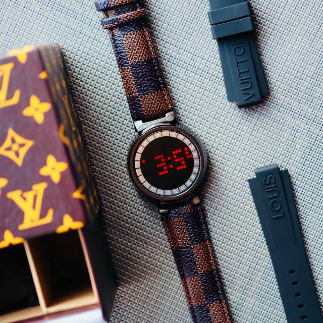 LV LOUIS VUITTON JAM TANGAN DIGITAL PAKET FREE TALI PRIA WANITA