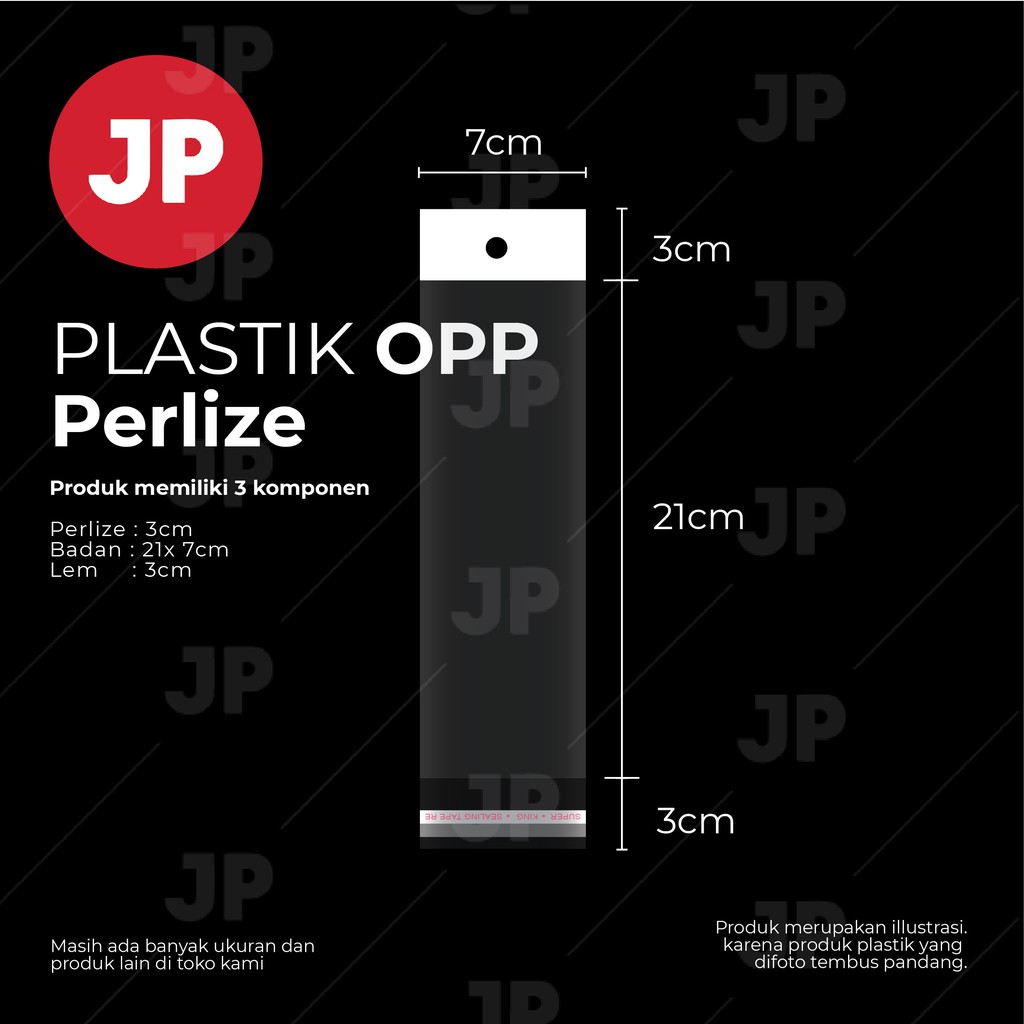 Plastik OPP Perlize Uk 7x21x3cm(Perlize) +3cm(LEM) 1Pack/100pcs